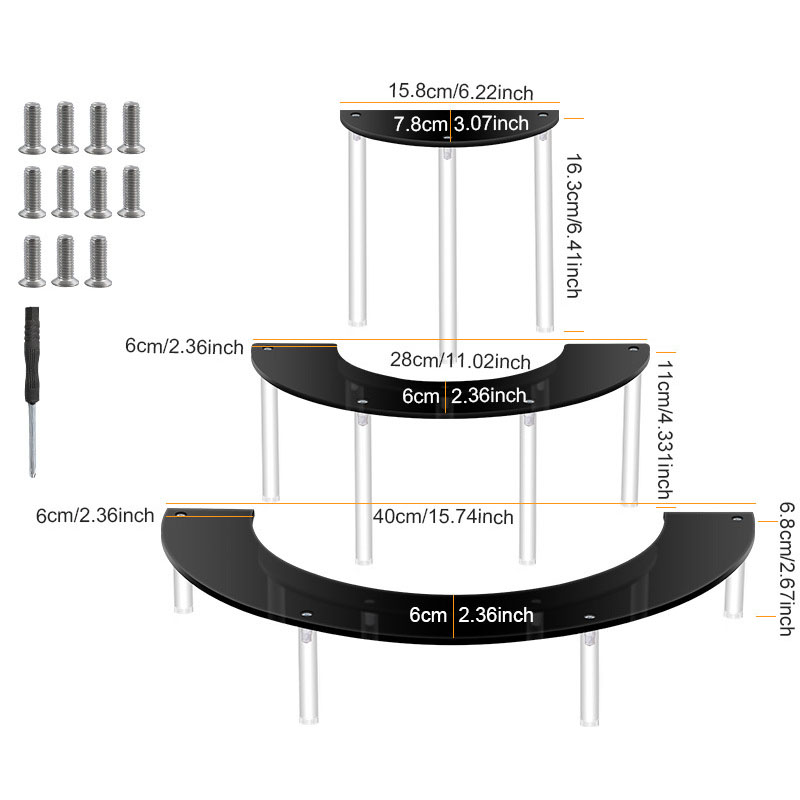 3 Tier Half Moon Cupcake Stand